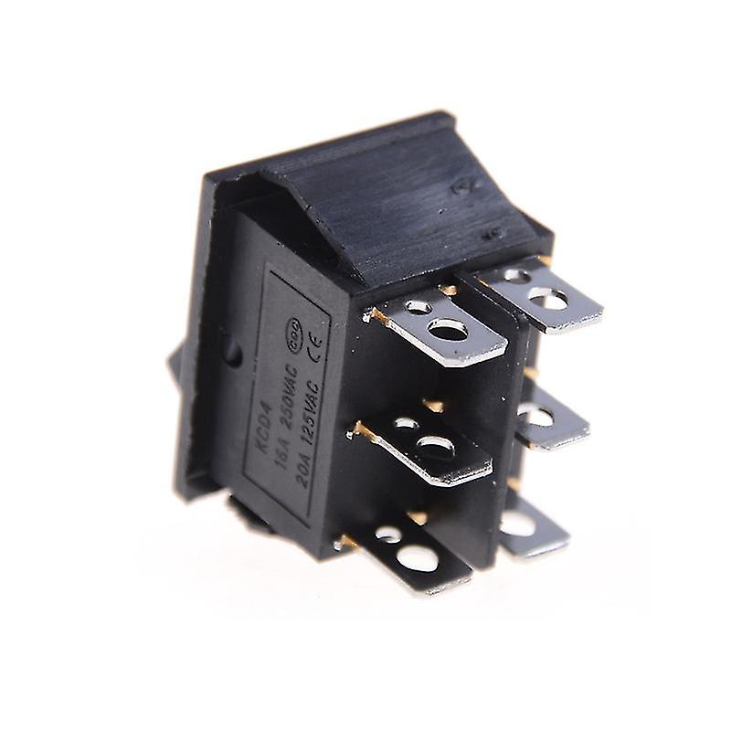 1pcs Kcd4 Rocker Switch Black Dpdt On/off/on 6 Pin 16a/250vac 20a/125vac Hfmqv