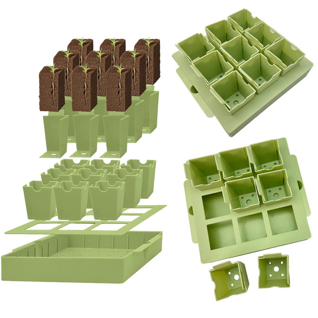 9 Cells Reusable Germination Kit Detachable Mini Greenhouse Germination Kit for Indoor Outdoor Gardening Transplanting