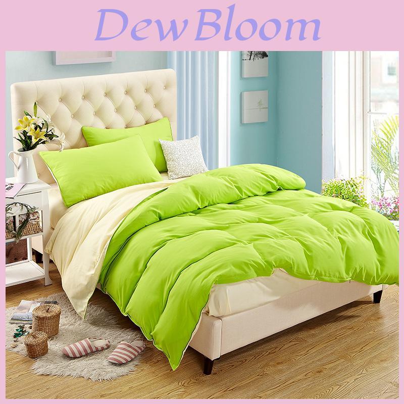 Luxurious Pure Color Duvet Quilt Cover Twin Queen King Size Solid Bedding Set