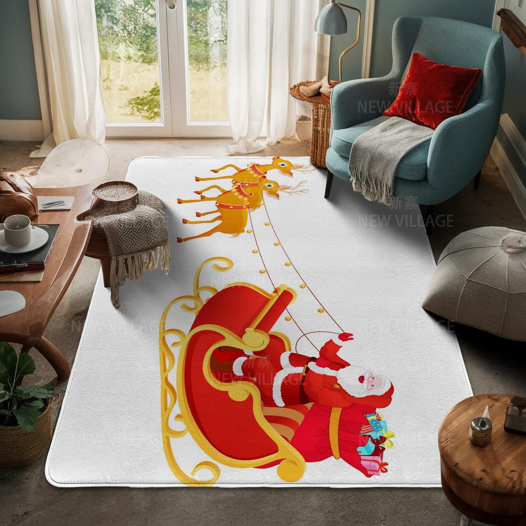House Entrance Carpet Home Door Mat Living Room Bath Foot Bathroom Non-slip Water Absorption Rugs Bath Merry Christmas Winter
