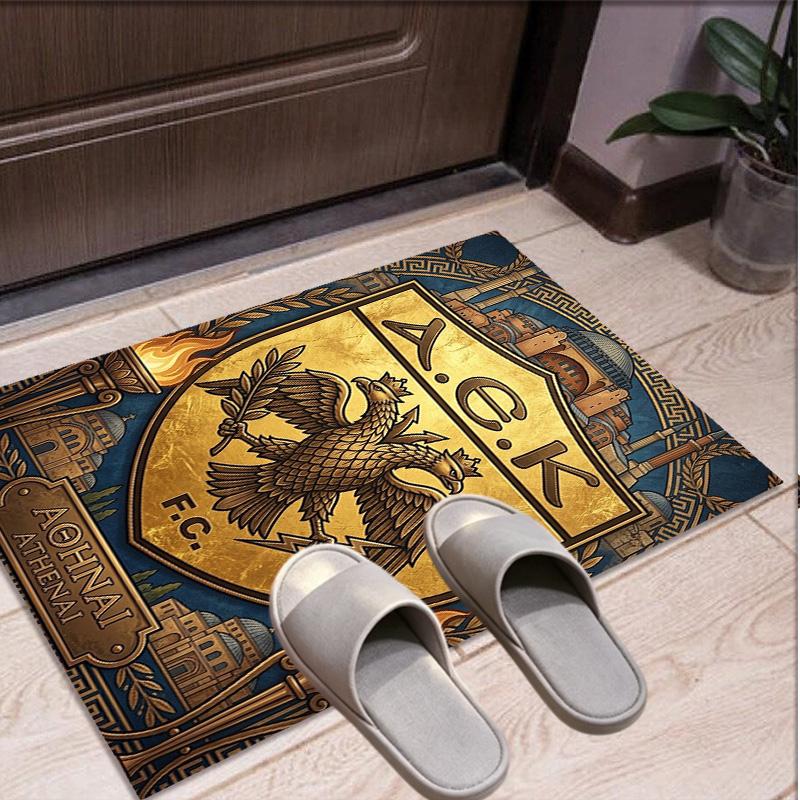 AEK Athens FC Pattern Rug, Indoor/Outdoor Mat, for Picnic, Gameroom, Bedroom, Office, Living Room, Home Decor Carpet, Birthday Gift