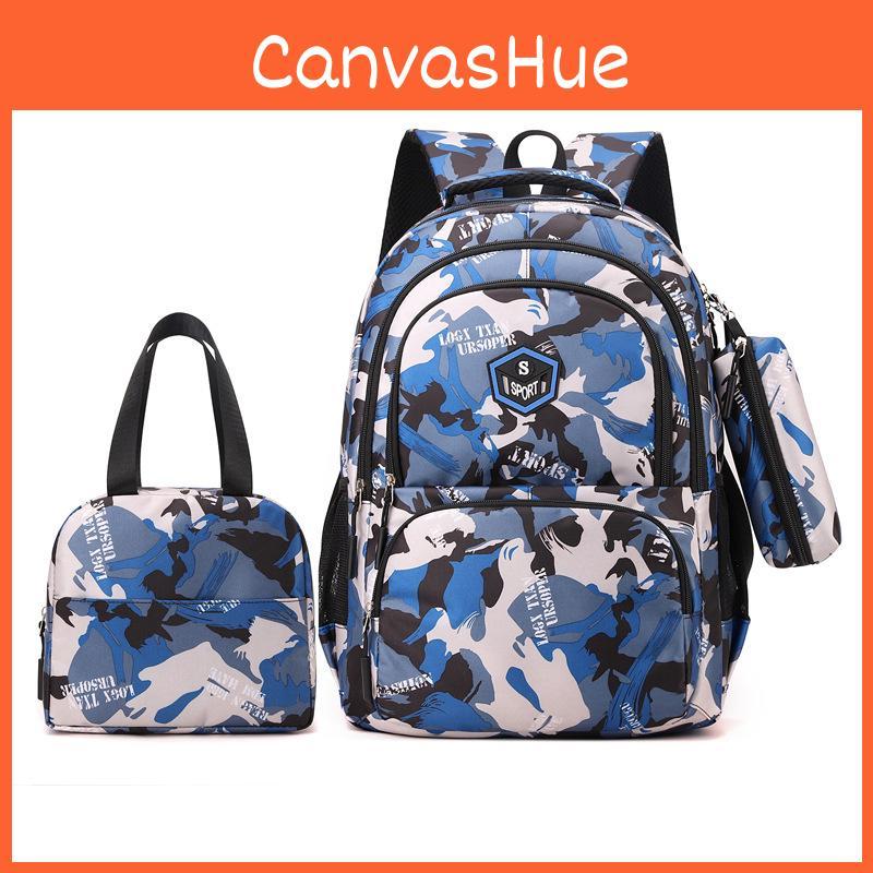 Backpack Shoulder Printed Bag Pencil Case 3 Piece Set Child Schoolbag