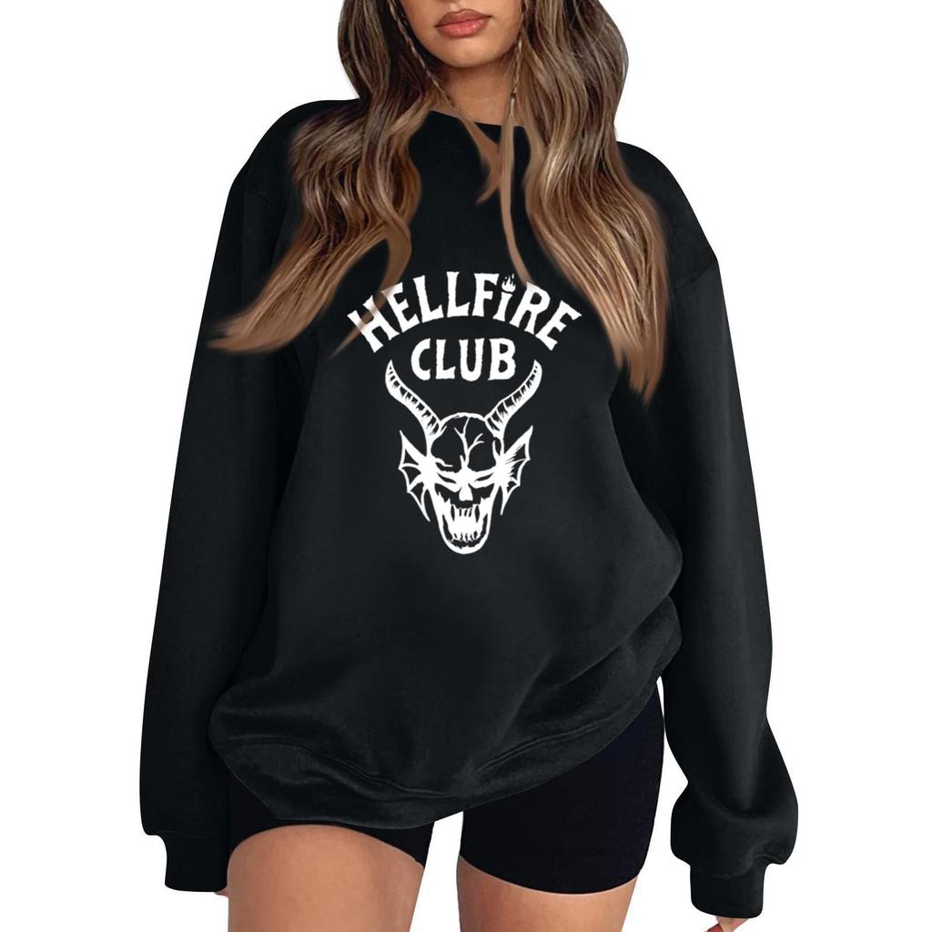 Women's Fashionable Casual Long-Sleeved Round-Neck Printed Pullover Sweatshirt