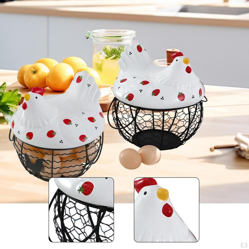 Basket, Decorative Egg Holder for Fresh Eggs, Fruit, Vegetables And Snack Storage Basket