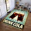Retro Style Carpet with Save Water Drink Cola Print for Living Room Suitable for Use As an Anti-slip for Living Room Bedroom Sofas