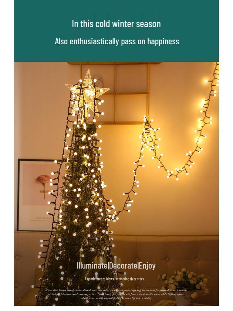 Chibi Maruko-chan Solar-Powered Outdoor String Lights: White and Colored Ball Decorative Lights, Waterproof for Camping and New Year Festivities.