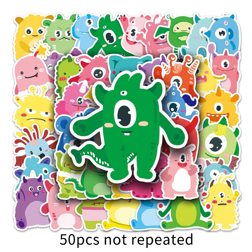 50 Pictures of Little Monster Graffiti Personality Non-infringement Cartoon Children's DIY Mobile Phone Case Suitcase Stickers Waterproof