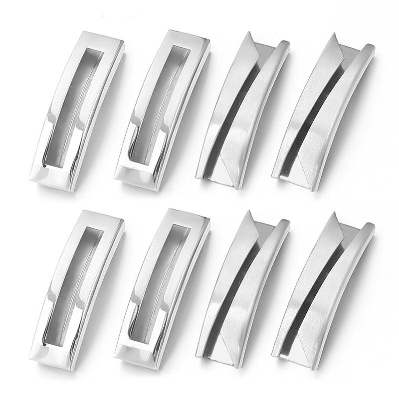 5pcs Stainless Steel Slider Curved Tube Beads Flat Leather Cord Spacer Tubes Bead For DIY Jewelry Making Bracelet Accessories