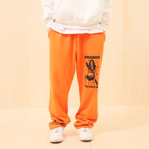 Keuluchi Dangerous Sweat Pants (Orange)