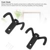 2sets Zinc Alloy Double Prong Hook Black Coat Hook Robe & Towel Hooks Wall Mounted Hook  For Towel