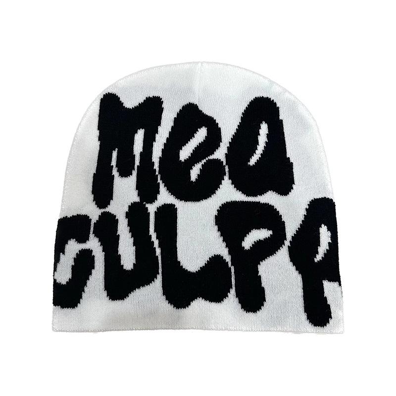 Unisex Hip-Hopová Pletená Čepice s Nápisem: Stylová teplá pletená čepice Streetwear