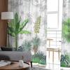 Summer Hand Drawn Tropical Plants Window Tulle Curtains for Living Room Bedroom Hotel Luxury Decoration Sheer Curtains