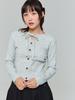 ADOREBELLE Ribbon Button Slim Knit - Gray