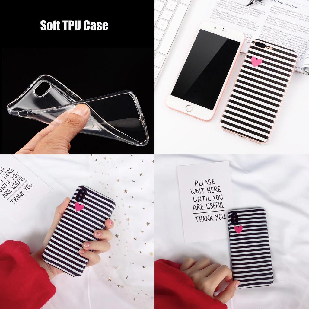 Ultra Blackwhite Slim Stripe Silicone Tpu Phone Case Cover For Iphone X 8 Plus