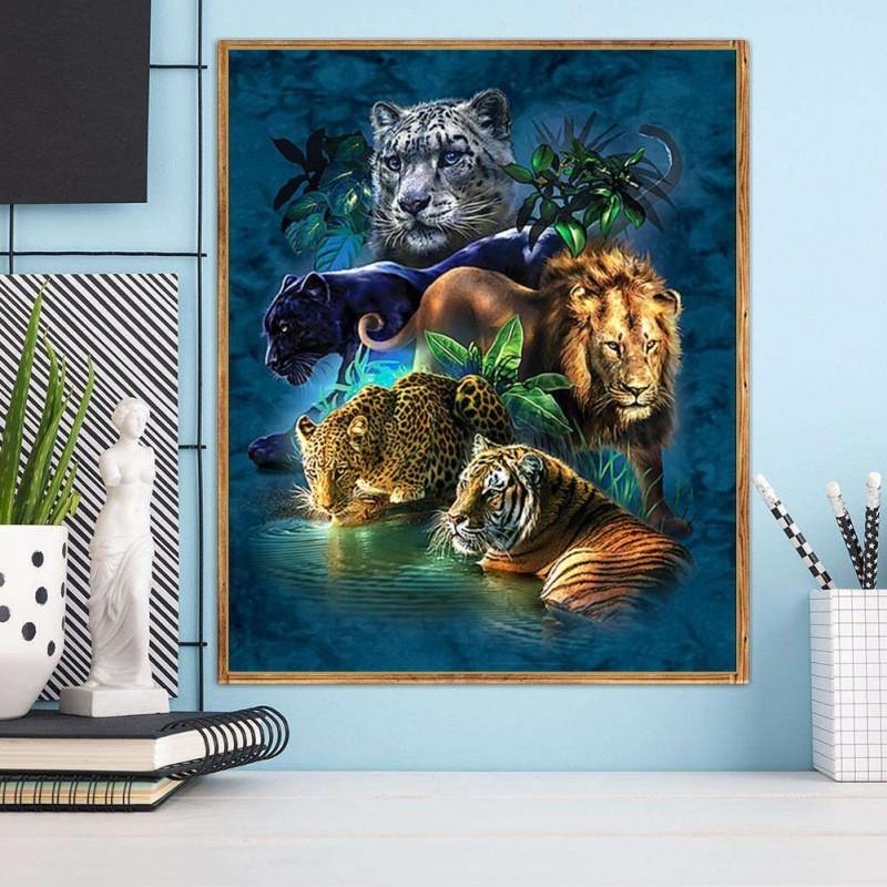 Exquisite 30x40cm Diy Dimond Painting With Four Holy Beasts Full Drill Canvas