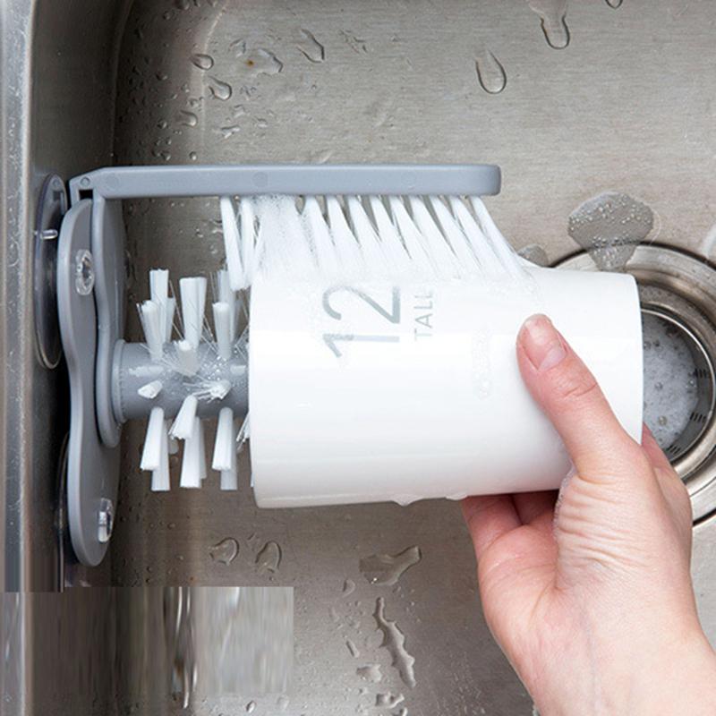 Sink Water Bottle Cleaning Brush Glass Cup Brush Goblet Mugs Cleaner Strong Suction Lazy Clean Brush Cup Glass Bar Kitchen Tools