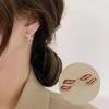 Full Crystal Rhinestone Leaf Stud Earring for Women Black White Geometry Jewelry Accessory