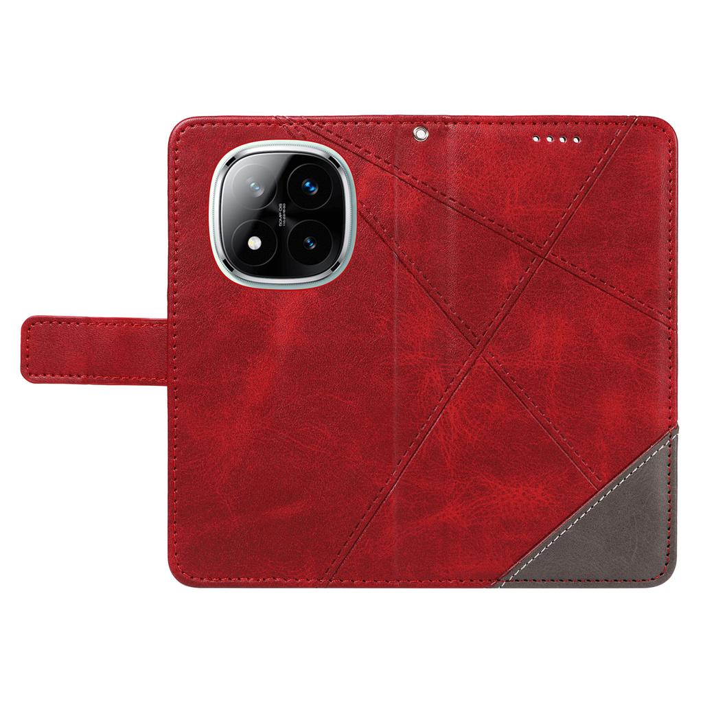 For Xiaomi Redmi Note 14 Pro+ 5G/Note 14 Pro 5G/Poco X7 5G Case Leather Geometric Line Wallet Phone Cover with Wrist Strap