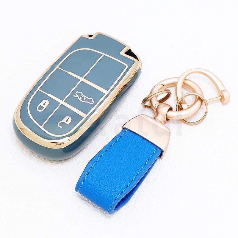 Auto Shell Fob Accessaries For Chrysler 300C Wrangler Dodge For Jeep Renegade Compass Grand Cherokee Tpu Car Key Cover Case