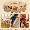 1pc Rooster Table Cover Rustic Chicken Sunflower Design Round Polyester Tablecloth for Farmhouse Kitchen Table Decorations