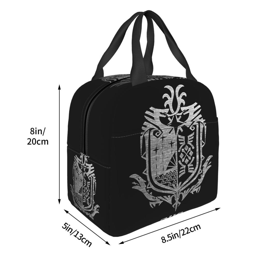 Monster Hunter World Insulated Lunch Bag for Women Kids Portable Food Boxes Thermal Lunch Box Tote