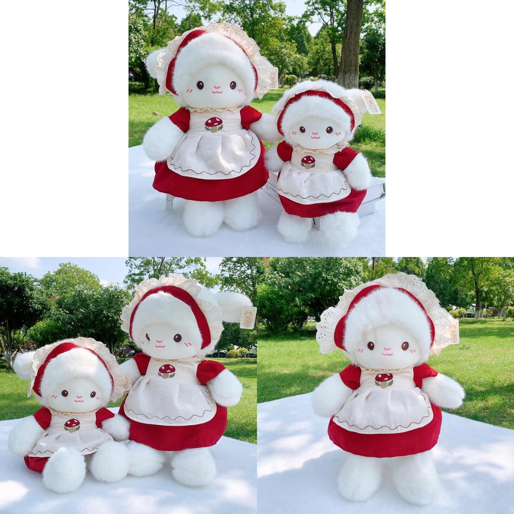 Mushroom Sheep Plush Toy Large Red Hat Garden Style Pillow For Girls And Boys Gift