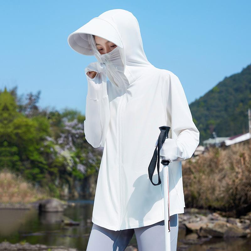 Loose Sunscreen Clothing for Women's Summer 1011 New UV Protection, Cold Silk, Cool and Breathable Outdoor Thin Skin Clothing, Sunscreen Clothing