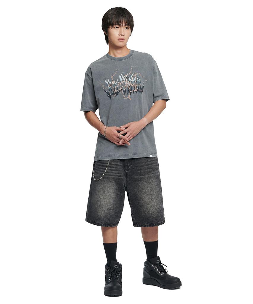 Nomaenyueol Lightning Raw Vision T-Shirt - Washed Charcoal