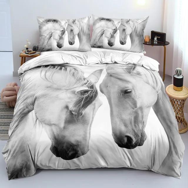 Horses Printed bedding Set Twin Full Queen King Duvet cover Comforter cover set Soft Quilt Pillowcase Animals Bed Linen for gift