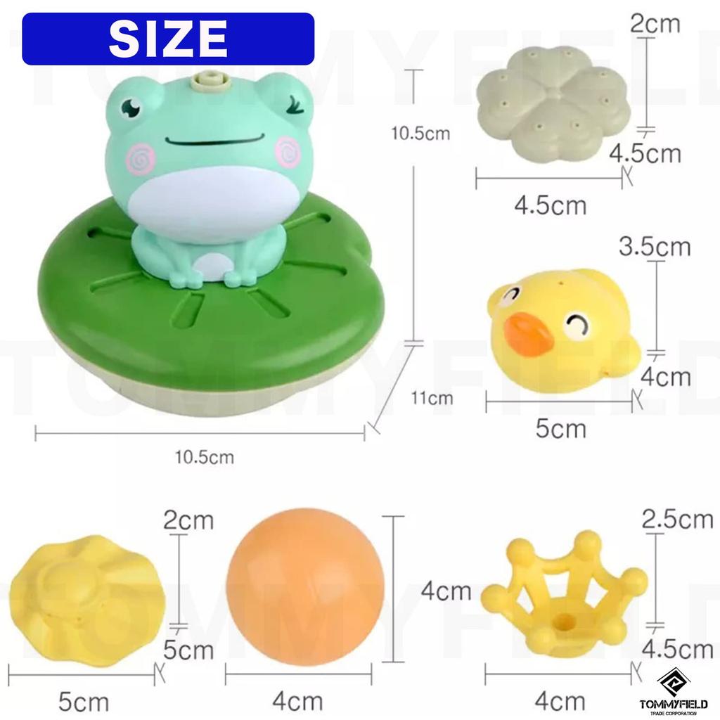 TOMMYFIELD Electric Frog Bath Toy Shower Fountain
