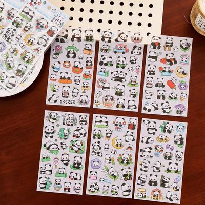 Gift Cute Panda Kawai Stickers Student Stationery Handbook Decoration Materials 6 Cartoon Guka Handmade Office School Supplies