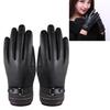1 Pair Winter Gloves Touch Screen Leather Soft Padding for Outdoor Activities Running for Men Women
