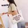 Canvas bag, women's ins, versatile shoulder bag, large-capacity book-bound student bag, handbag bag
