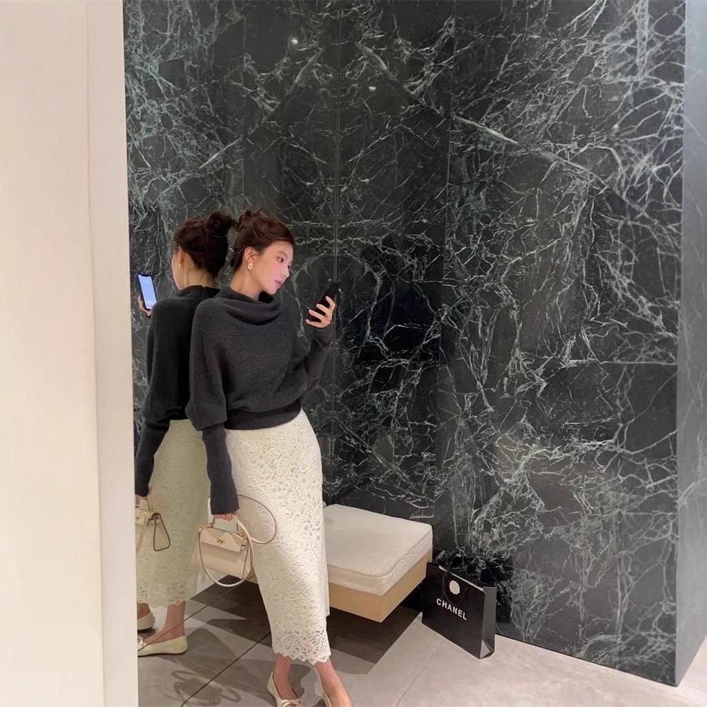 Women's 2025 Winter High-Neck Cowl Sweater: Chic Lazy Style Knitwear