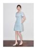Diamond-Embellished Waist-Defining Linen Blend Dress - French Chic Women's Summer Style