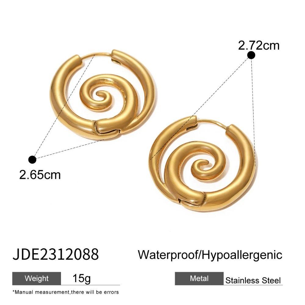 Stainless Steel Spiral Hoop Earrings Exquisite Stud Earring Trendy Jewelry Party Gift