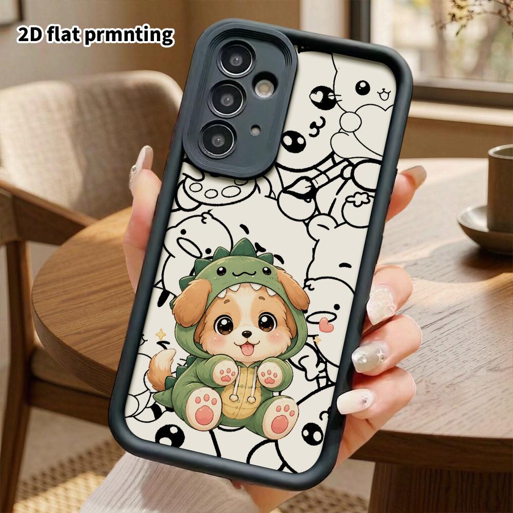 Phone case: 2D flat, suitable for Samsung Galaxy A34 A35 M05 M06 S20 S22 S21 FE Plus 5G protective case, onesie puppy, perfect holiday gift for Christ