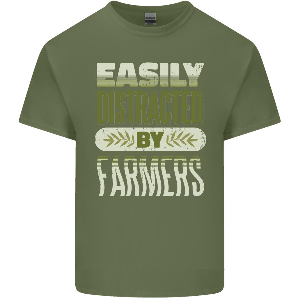 Easily Distracted Farmers Farming Unisexs Light Cotton TShirt
