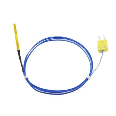 K Type Flat Temperature Probe for Narrow Slit Temperature Sensing 1m Length 5CM Sensing Tip Compatible with NR81510 Model