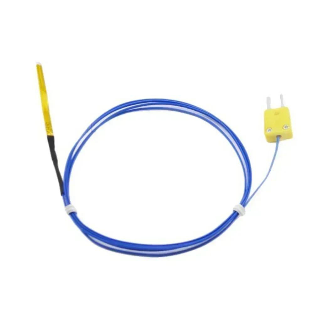 K Type Flat Temperature Probe for Narrow Slit Temperature Sensing 1m Length 5CM Sensing Tip Compatible with NR81510 Model