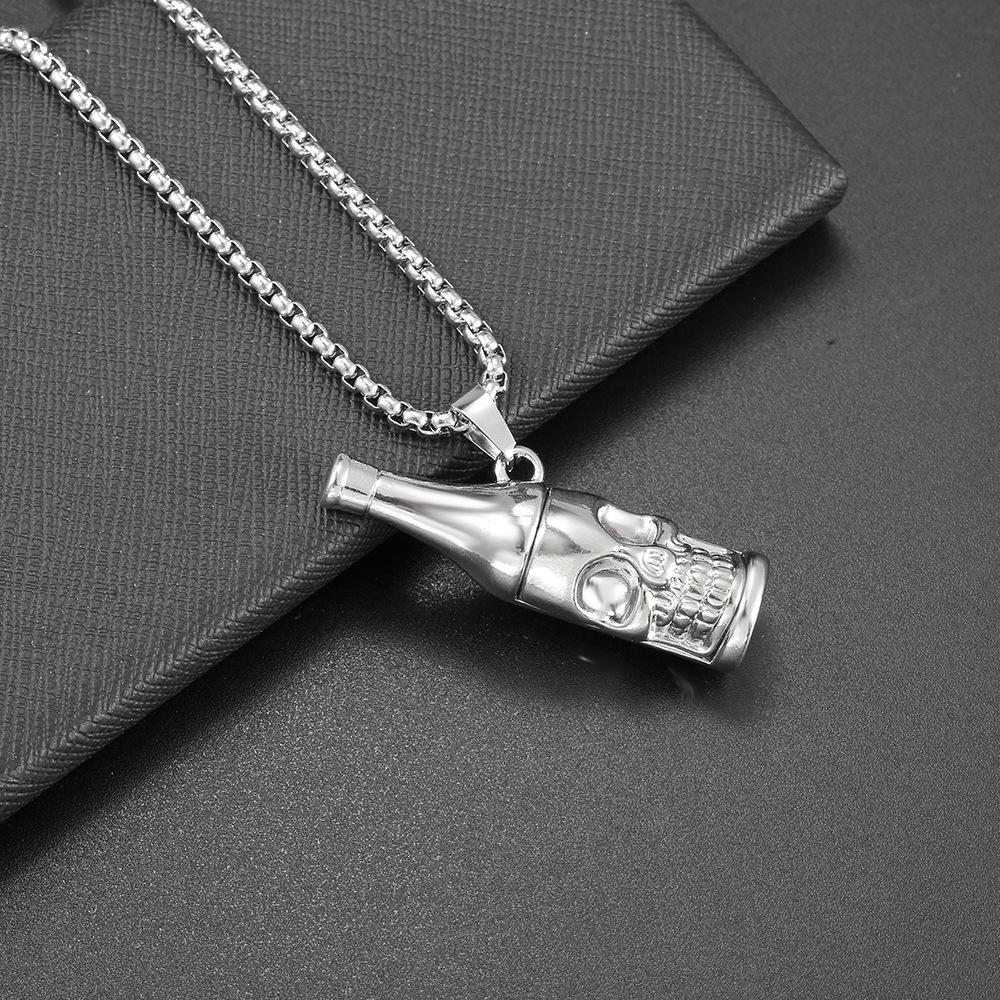 Hip Hop Necklace Men'S Titanium Steel Cartoon Men'S And Women'S Tide Pendant Personalized Street Couple Pendant Accessories