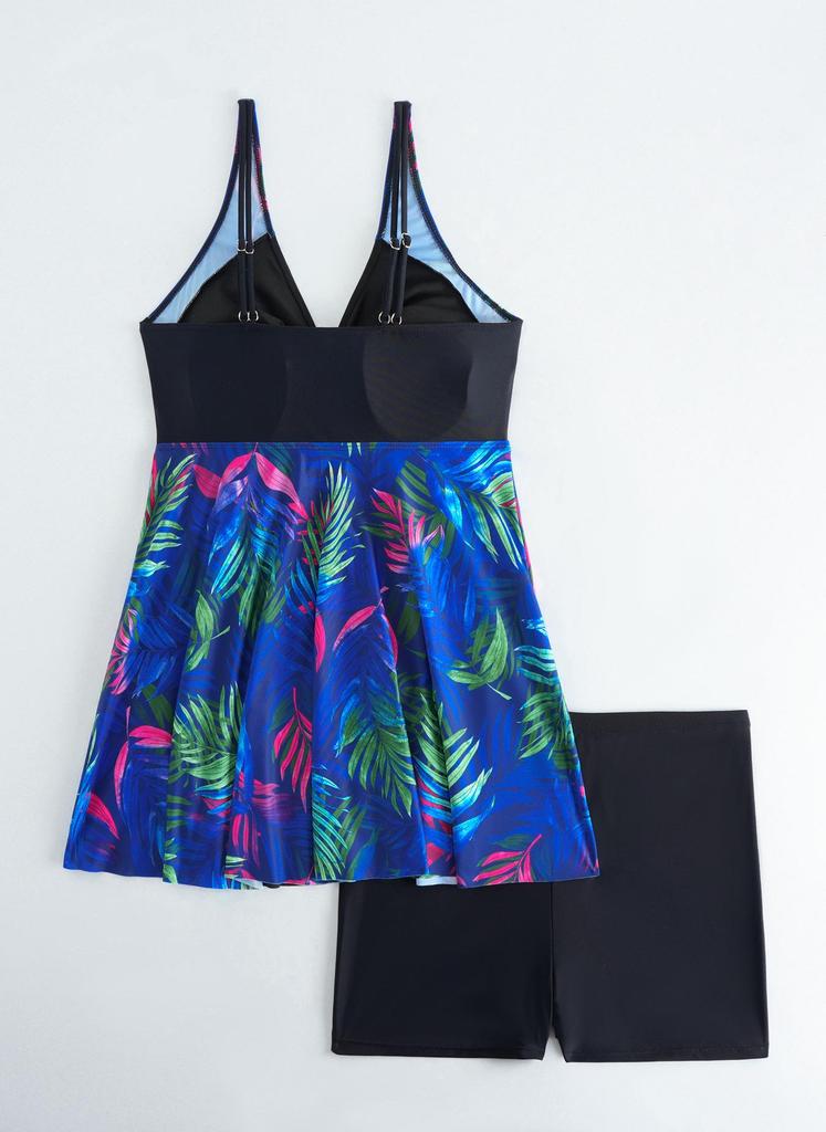 2026 Tankini Set Stampato Stiloso Taglie Forti Stile Europeo e Americano con Pantaloncini