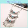Ethnic Style Multi Layer Design Simulation Gemstone Decoration Women Necklace For Trendy Fashion Enthusiasts