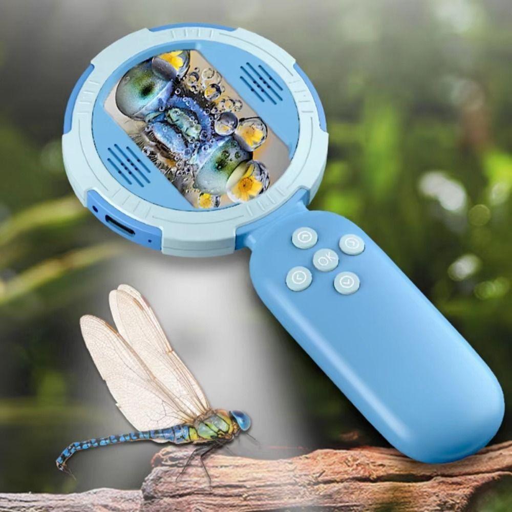 8 LED Lights Digital Microscope 100X Mini Microscope Handheld Magnifying Glass  Gifts for Kids