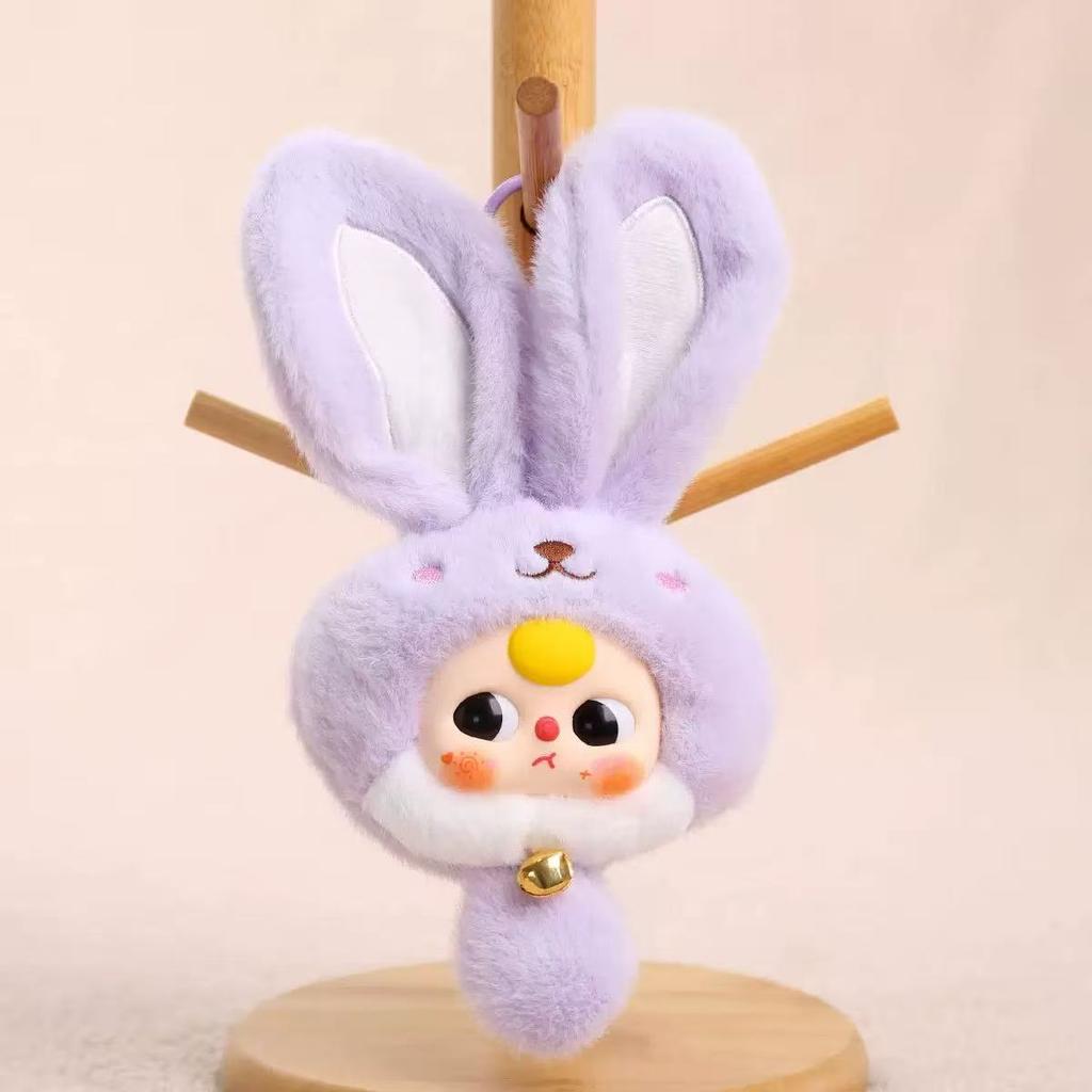20cm Entzückende Hasen Plüschtiere Eine Hasenpuppe mit Glocke Bunt gefärbte Vinylpuppen Kinderspielzeug Heimdekoration Geburtstagsgeschenke für Mädchen