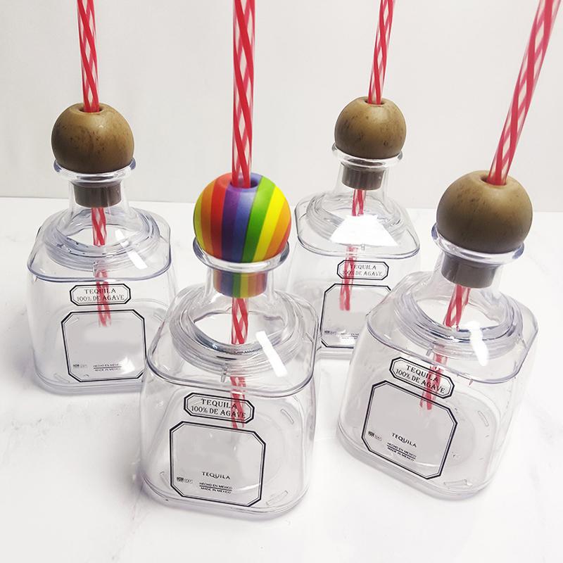 

Patron Bottles Empty For Drinks, Reusable Cups With Straw Hole, Plastic Mini Patron Tequila Bottles, Patron Liquor Bottle Cups прозрачный