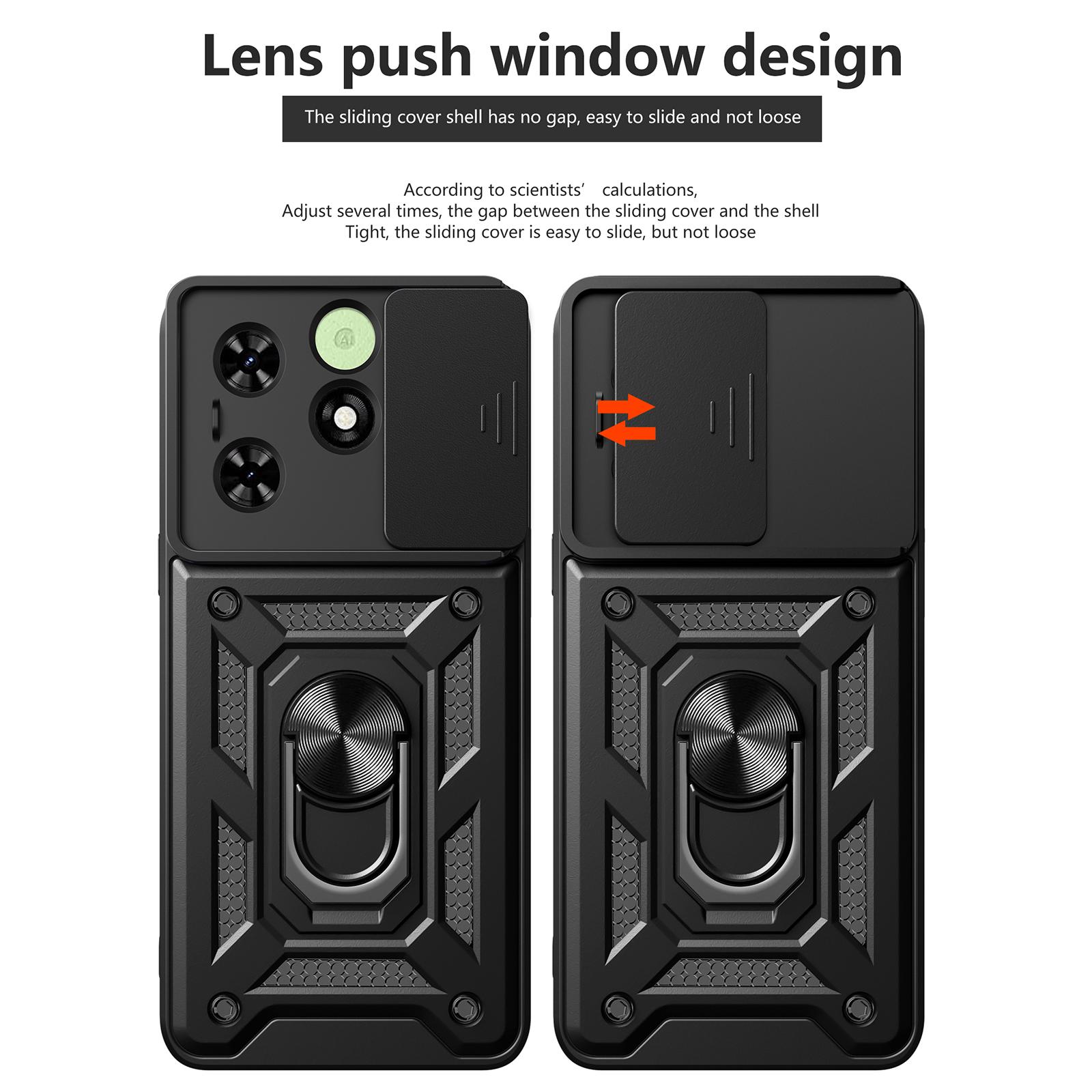 

For TECNO Spark Go 2024 4G/Spark 20/Spark 20C/Pop 8 Case Slide Lens Guard PC+TPU Phone Cover Silver