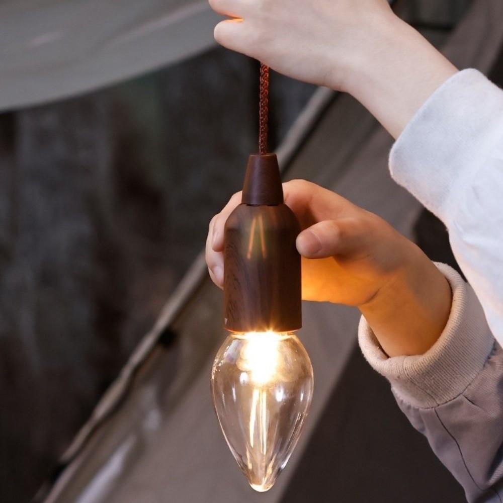 Retro Sphere Camping Tent Lamp Extremely Bright Waterproof LED Hanging Bulb Warm Atmosphere Low Power Pull Cord Light