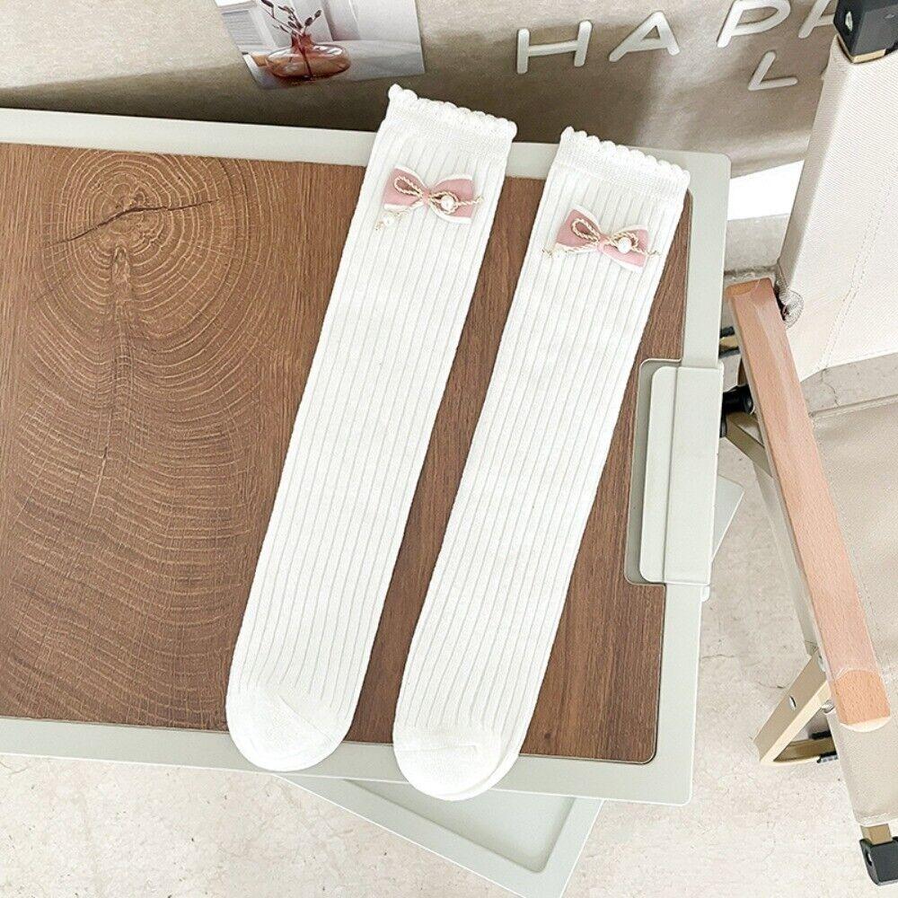 

Cotton Children s Mid-calf Socks Lolita Children Mid-Length Socking Sweet Girls Socks New Year белый