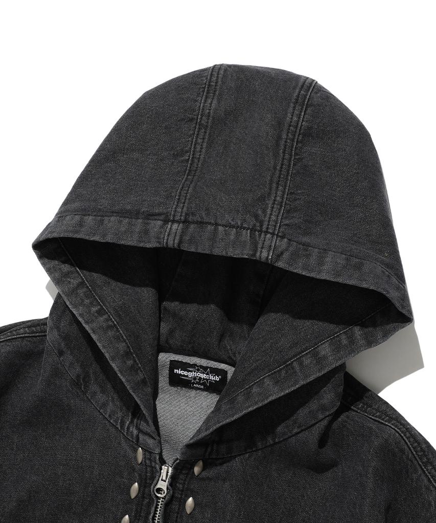 Niceghostclub Stud Denim Hoodie Jacket_Black(Ng2Esud110A)